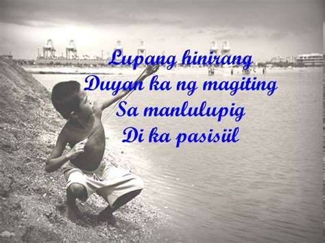 sa manlulupig di ka pasisiil meaning|Lupang Hinirang .
